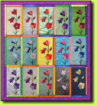 Virtueller Quilt Glockenblumen 1