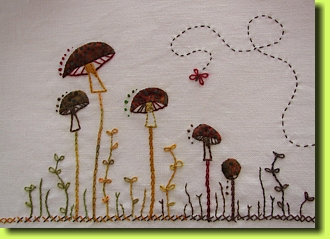 Embroidered Mushrooms